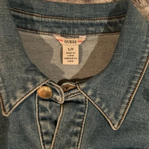 NWT Guess Blue space wash long sleeve denium dress sz SM - Picture 6 of 13